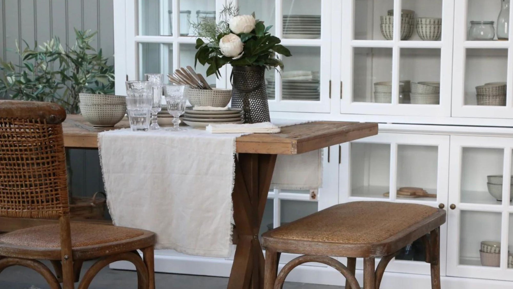 Vintage French Farmhouse style dining table.