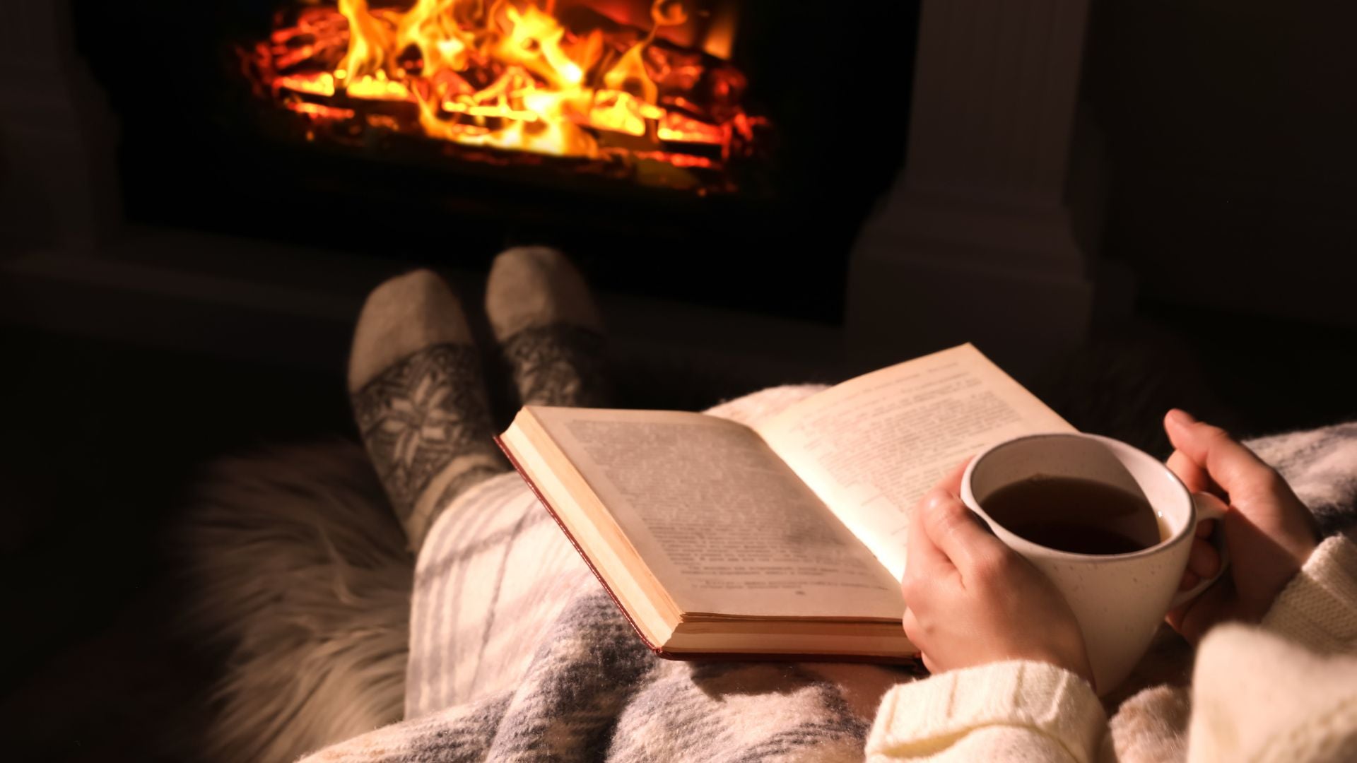 Cosy Twixmas scene in front of the fire.