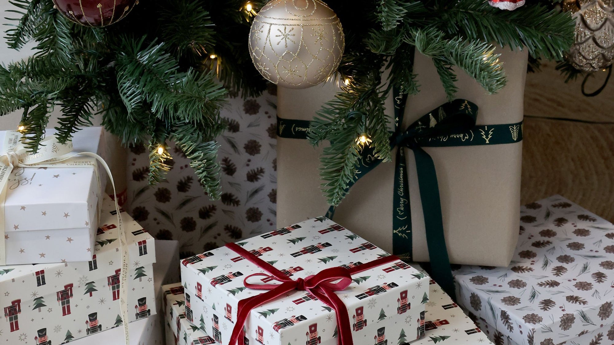 Luxury gifts under a Christmas tree