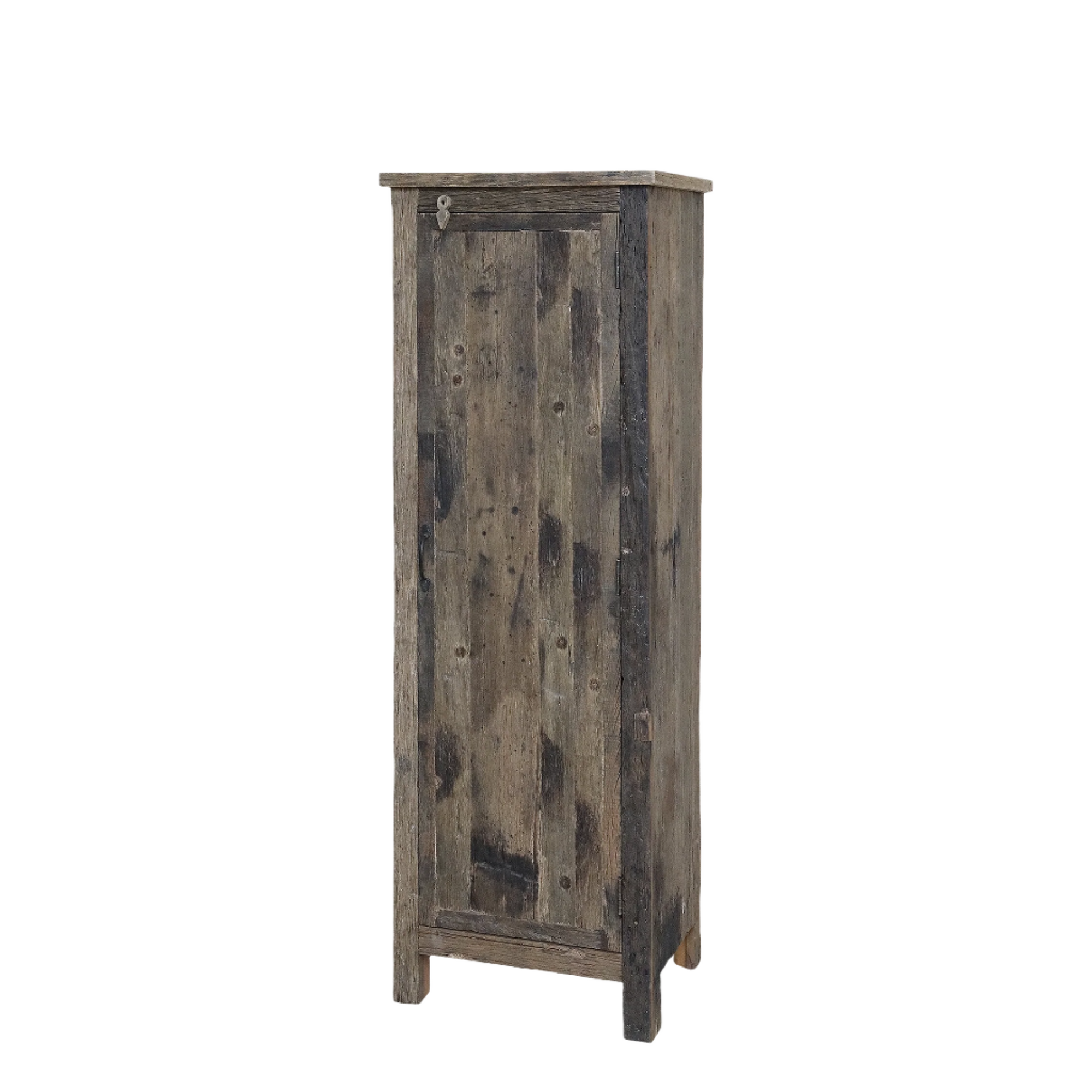 Tall reclaimed wooden cabinet product image.