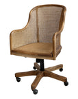 Natural rattan wooden office chair.