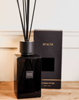 Sences Alang Alang Onyx Extra Large Reed Diffuser on wooden console with presentation box