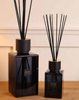 Sences Alang Alang Onyx Extra Large and Small Reed Diffuser on wooden console