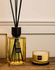 Sences Neroli Extra Large Reed Diffuser with matching candle on wooden console table