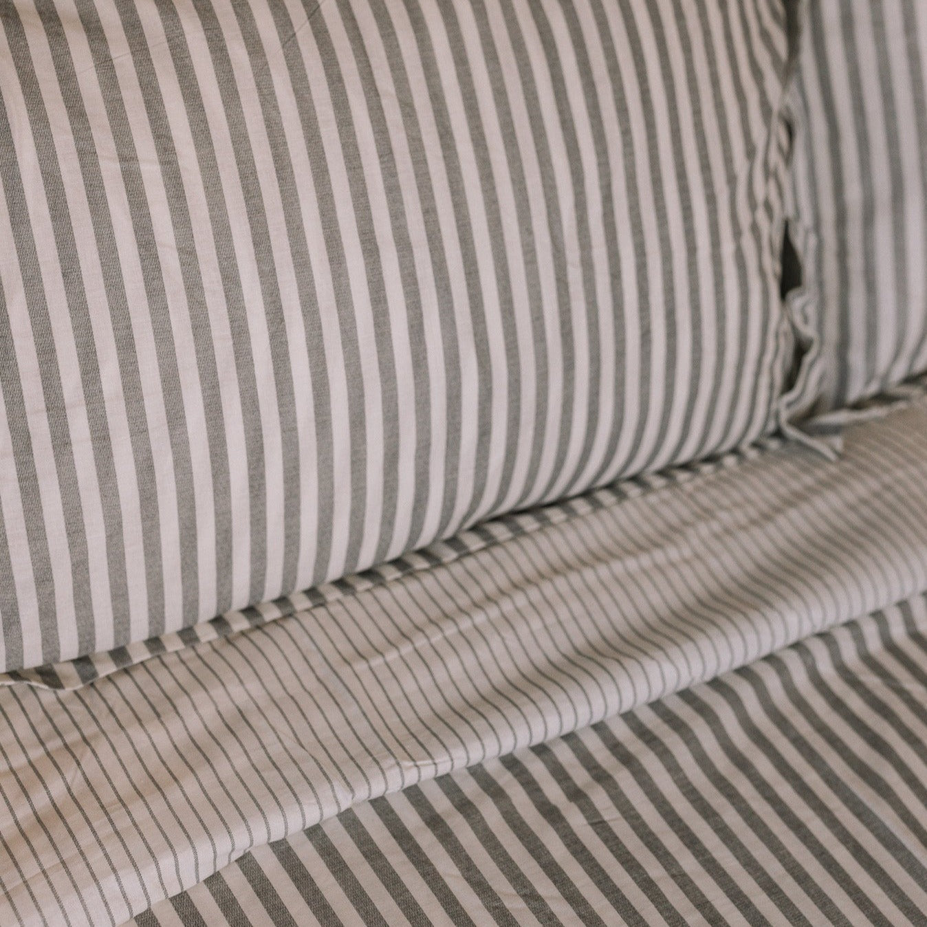 Grey Striped Bedding.