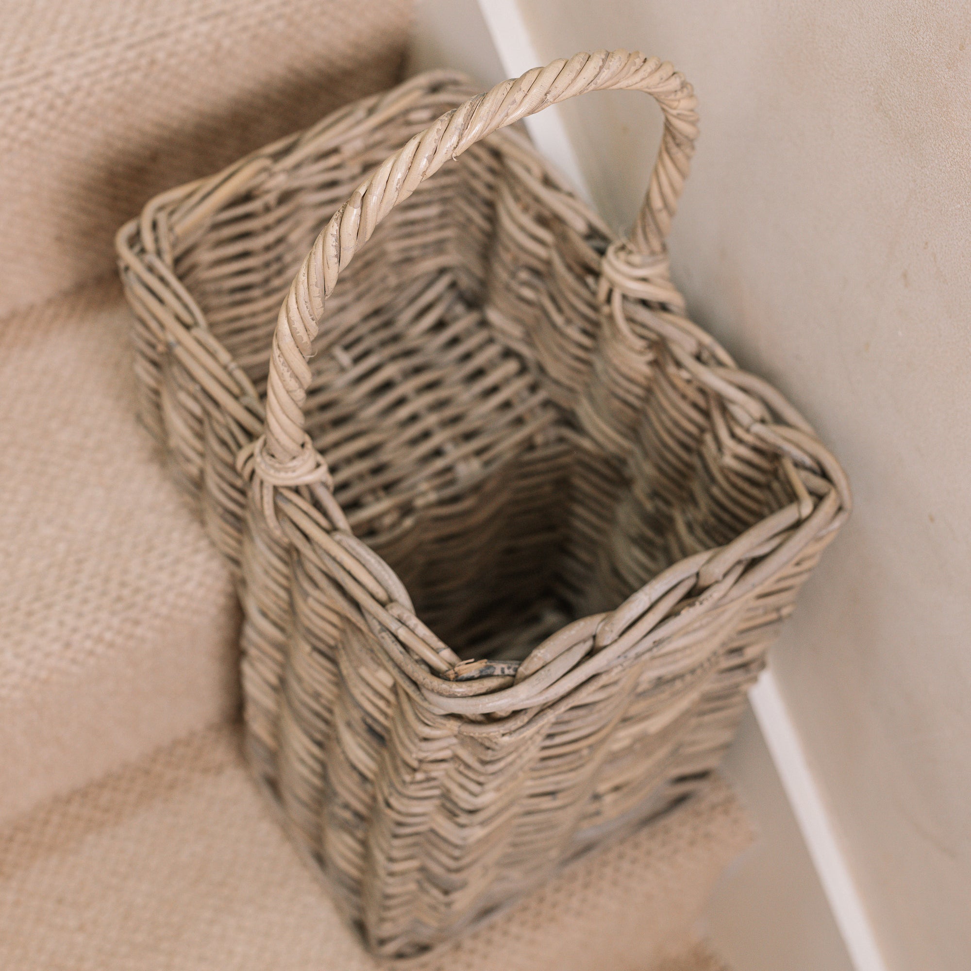 Wicker Stair Basket.