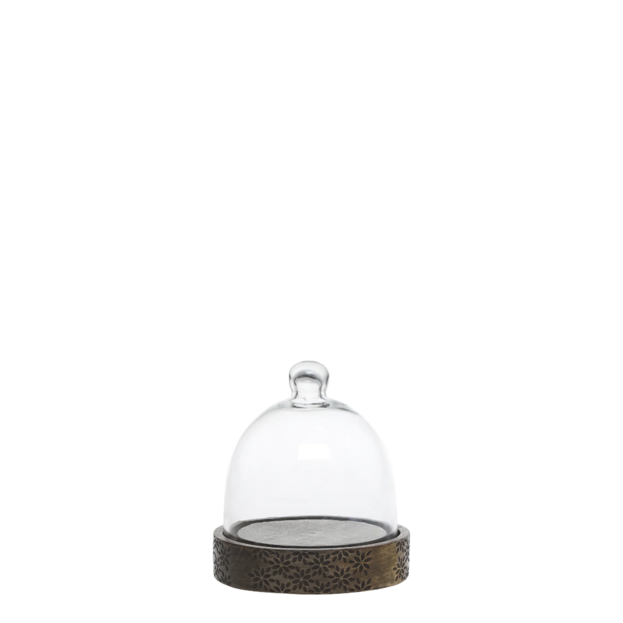 Small wood and glass dome product image.