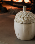 Ceramic Acorn Jar by the Fire