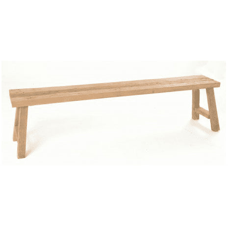 Extra large teak wooden rustic bench.