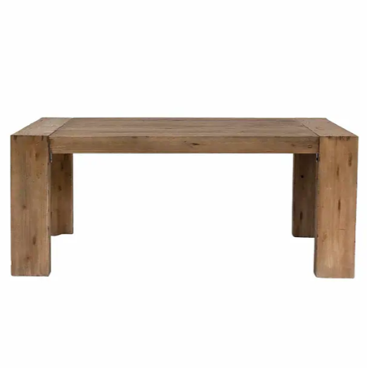 Wooden dining bench with 4 chunky legs.