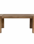 Wooden dining bench with 4 chunky legs.