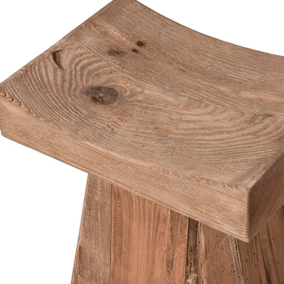 Small wooden stool from above view.
