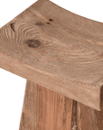 Small wooden stool from above view.