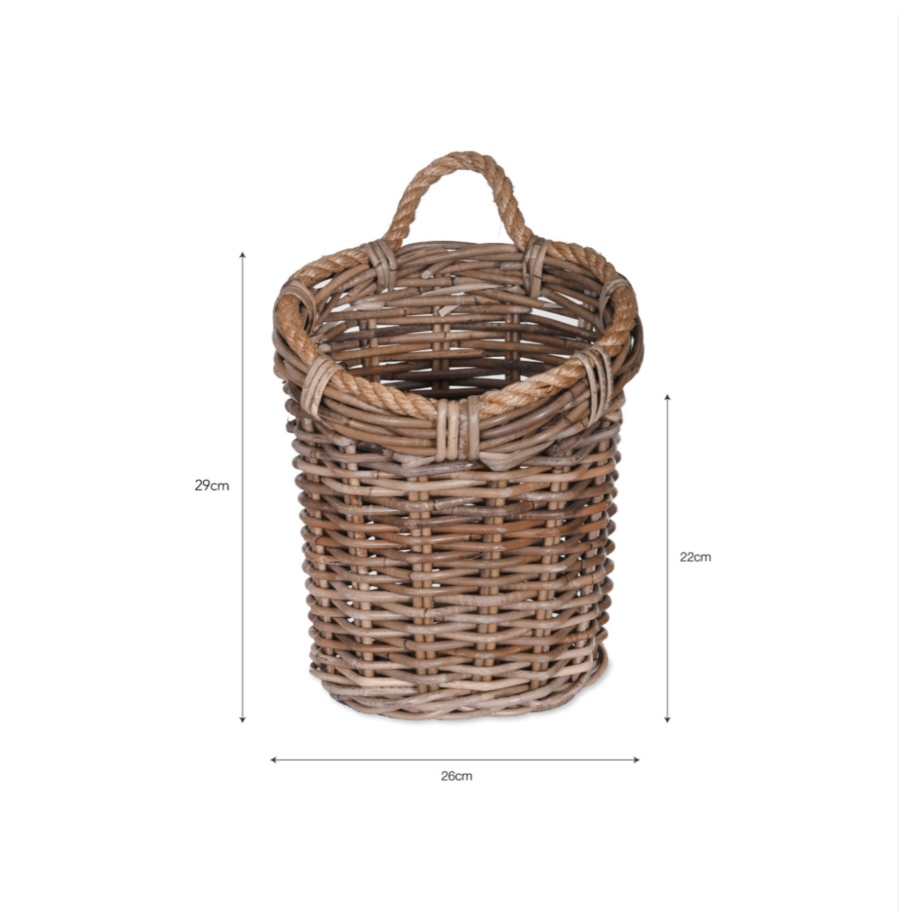 Wall basket with dimensions