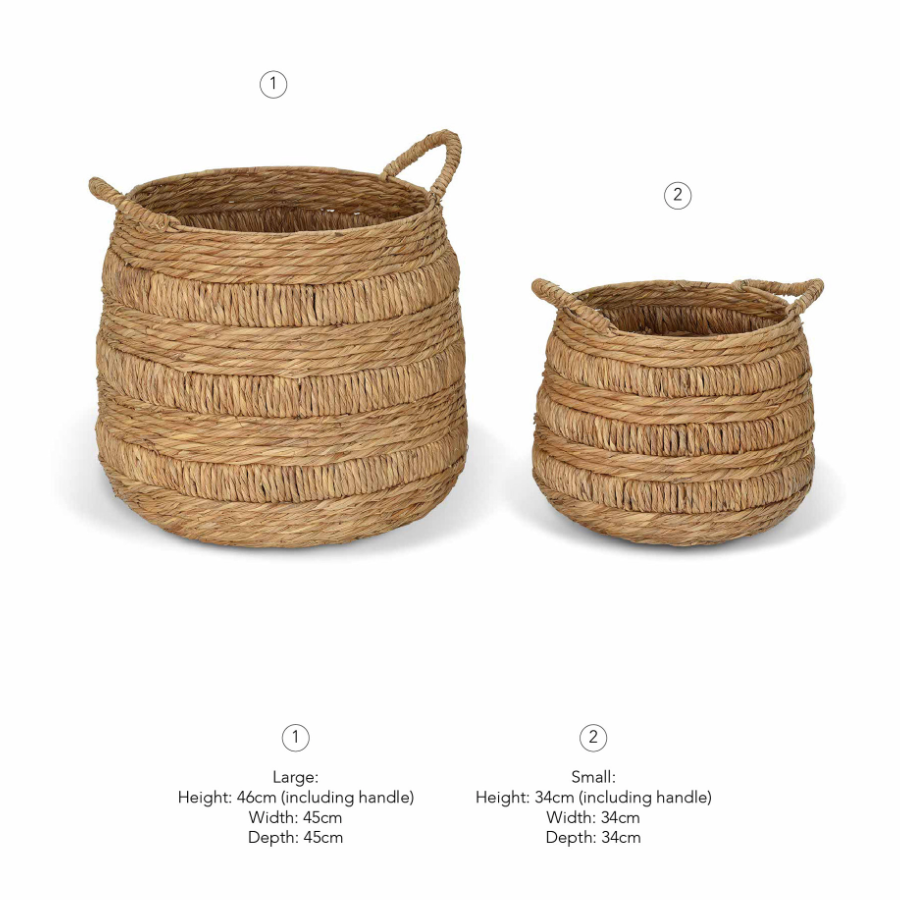 two storage baskets.