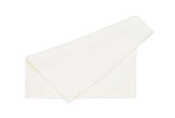 White linen napkin with folded over edge.