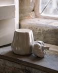 Butternut squash Jar with Lid on stone windowsill.