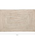 Claudia Jute Rug with dimensions.