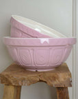 Set of pink mason cash mixing bowls