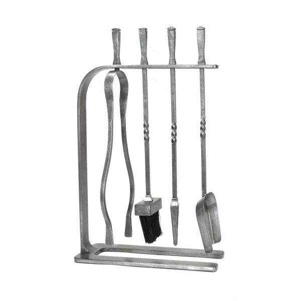 Fireside companion set in pewter with 4 tools.