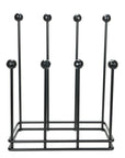 Matte black 4 pair welly boot rack front view.