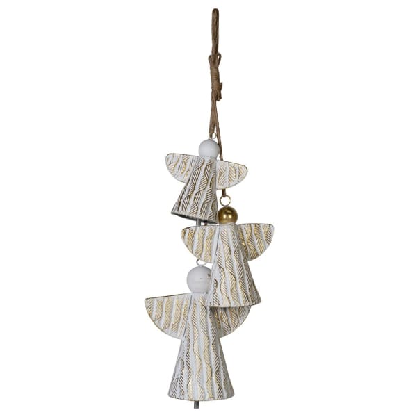 White and gold christmas angels hanging decoration.