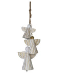 White and gold christmas angels hanging decoration.