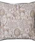 Woodland patterned natural cushion cover.