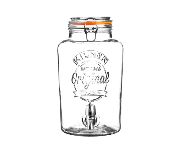 Kilner 5 litre round glass drink dispenser.