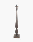 Tall brown column floor lamp base with square base and turns.