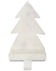 White marble Christmas tree stocking holder.