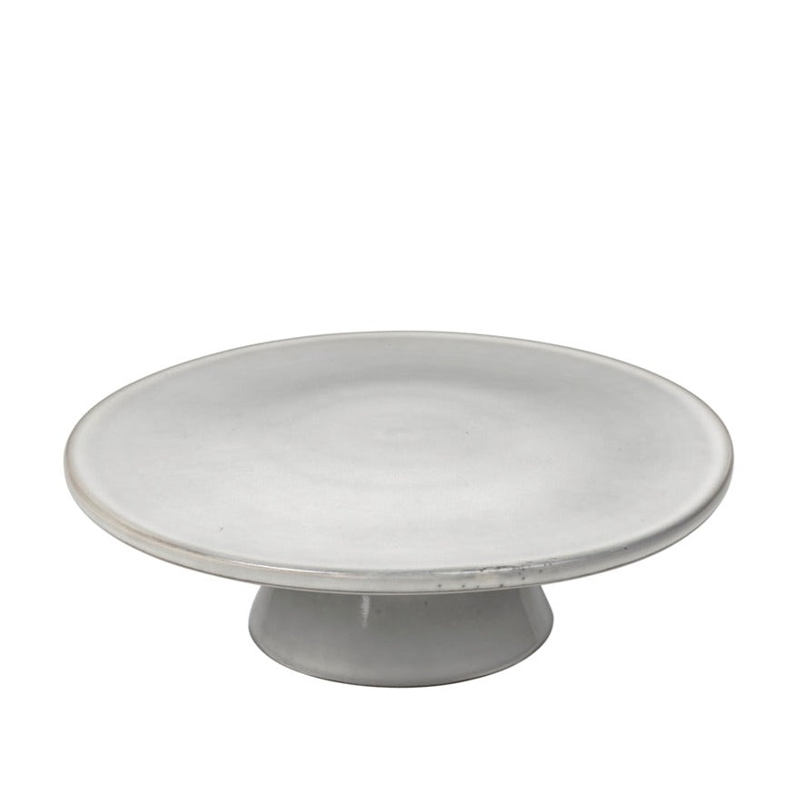 White speckled cake stand.