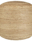 Round jute pouf.