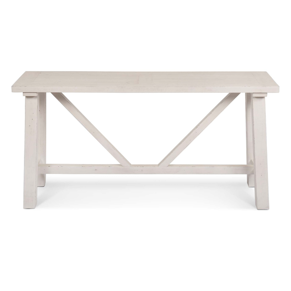 Reclaimed Wooden Console Table in white,