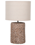 Rope Effect Table Lamp on white background.