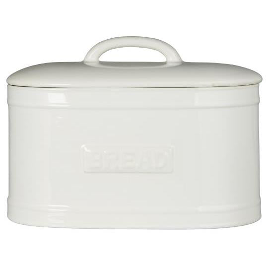 White ceramic bread box.