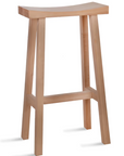 Product image of natural wooden saddle stool.