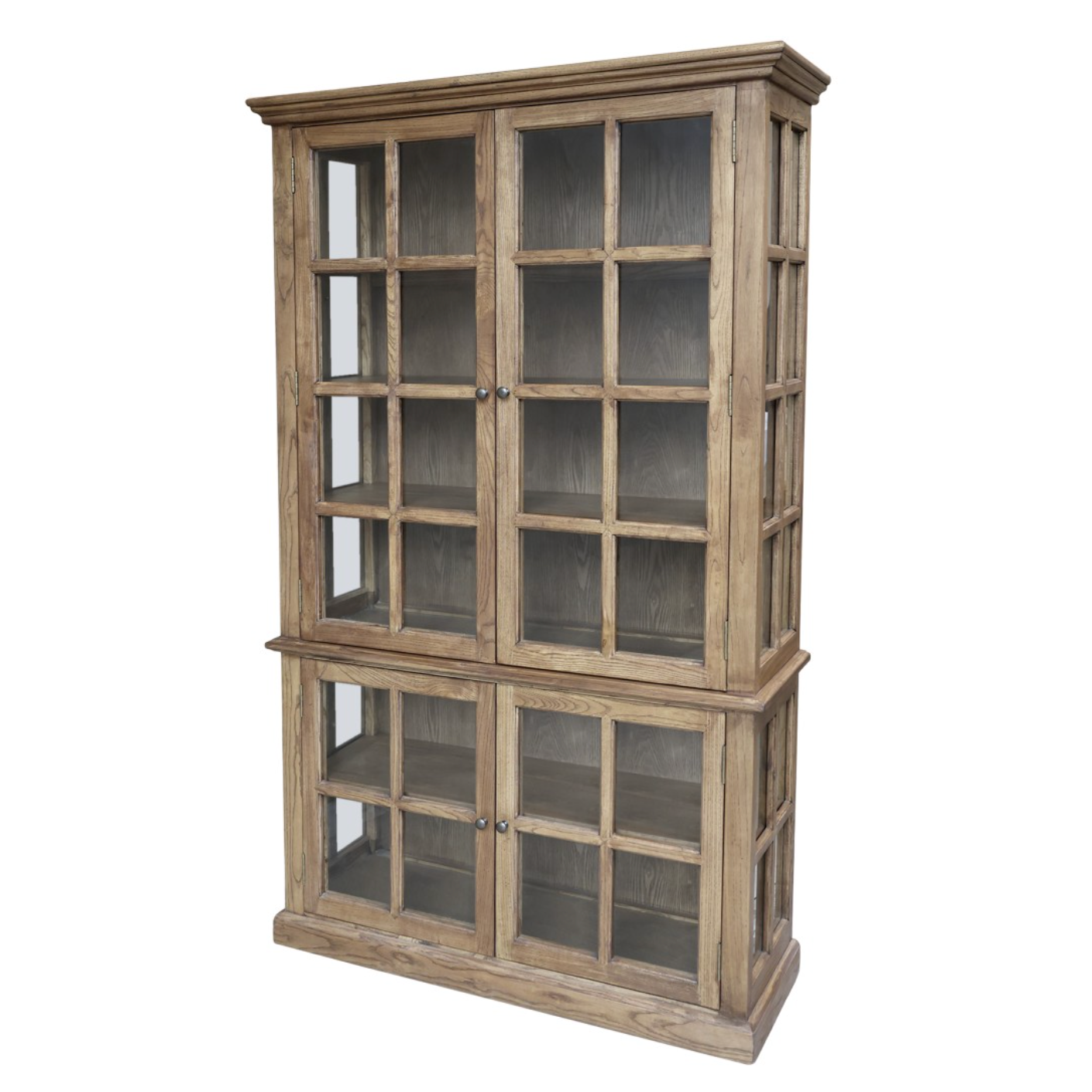 natural coloured wooden armoire.