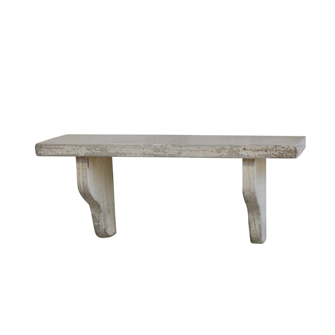 a rustic shelf with white washed finish- small.