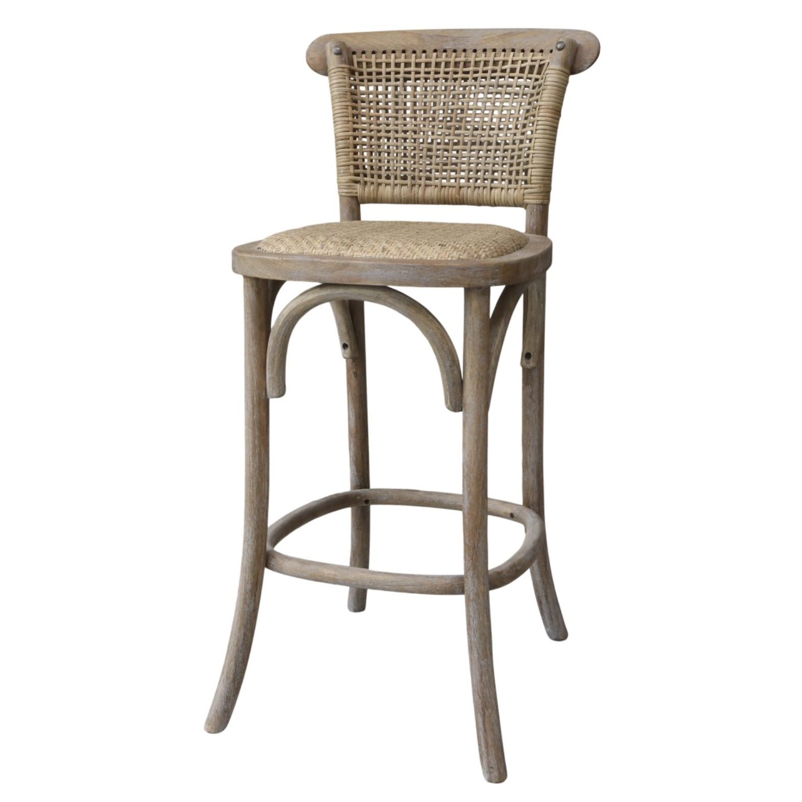 Wicker bar stool with cafe style. 