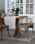 Reclaimed Wood Dining Table with bench and chair.