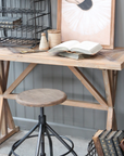 reclaimed wooden desk.