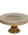 Wooden Cake Stand with carved top.