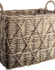 Large Wicker Basket with criss-cross detailing,