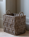 Large Wicker Basket with criss-cross detailing,