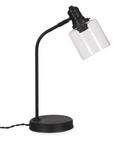 Black cylinder LED table lamp.