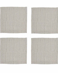 Natural gingham linen napkins - set of 4.