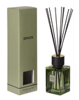 Sences Florist Reed Diffuser in green bottle against white background.