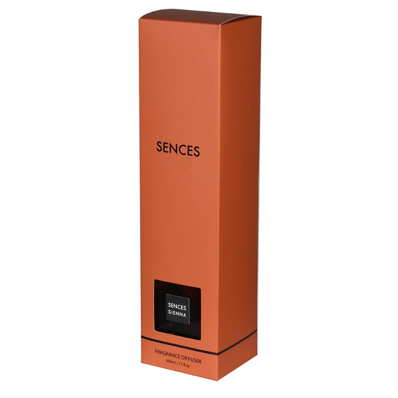 Sences Sienna Reed Diffuser in orange box against white background.