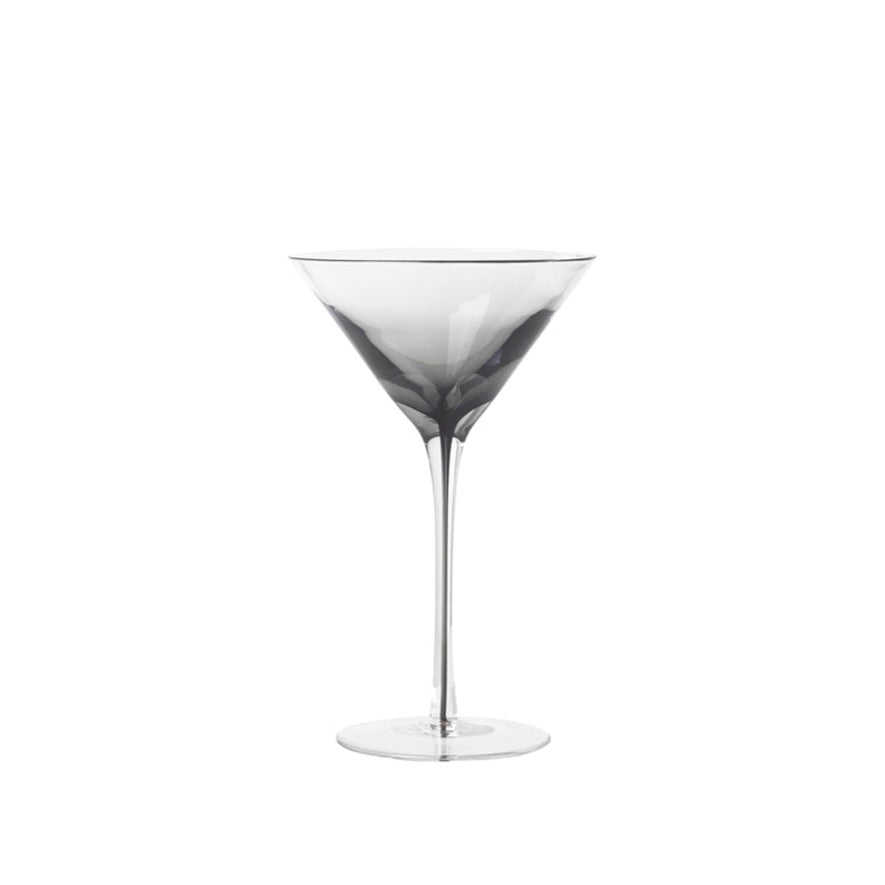 Smokey grey martini glass. 